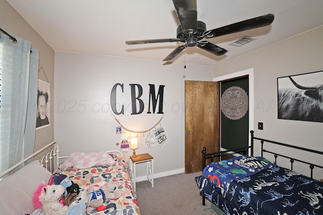 315 Walnut Ave, Panhandle, TX 79068 - bedroom featuring carpet floors and ceiling fan