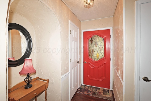 6728 Arroyo Dr, Amarillo, TX 79108 - entryway featuring wood finished floors and a textured ceiling