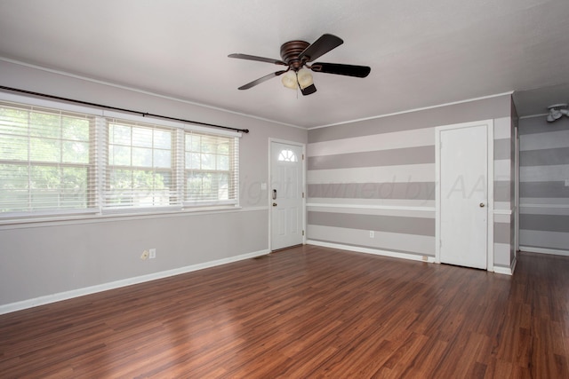 4417 Andrews Ave, Amarillo, TX 79106 - unfurnished room with dark wood-style floors and a ceiling fan