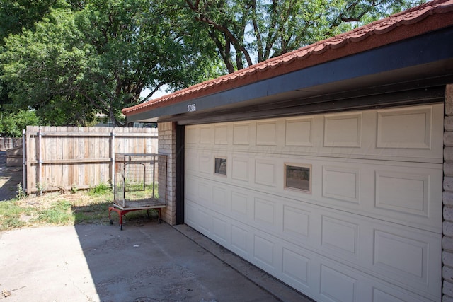 view of garage