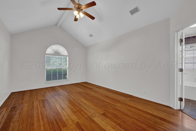 6611 Admiral Ct, Amarillo, TX 79124 - unfurnished room with healthy amount of natural light, wood finished floors, and a ceiling fan