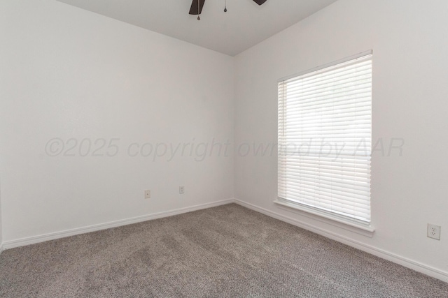 6203 Donda St, Amarillo, TX 79118 - spare room with a ceiling fan, carpet, and vaulted ceiling