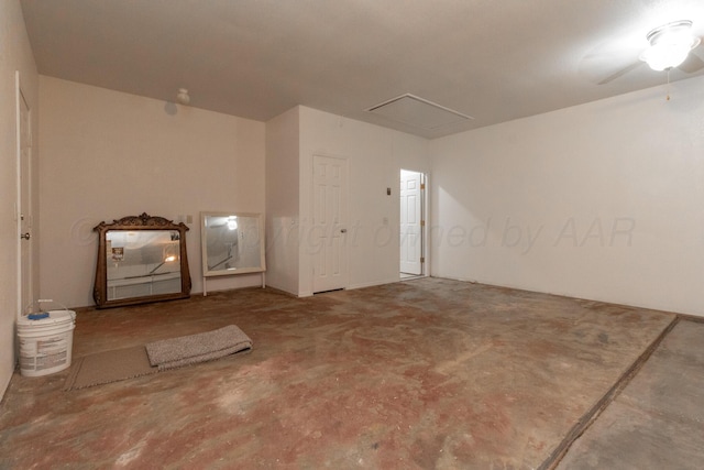 6203 Donda St, Amarillo, TX 79118 - empty room with concrete floors and attic access