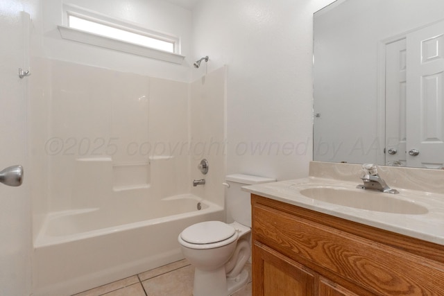 6203 Donda St, Amarillo, TX 79118 - full bathroom with vanity, tile patterned floors, and shower / washtub combination