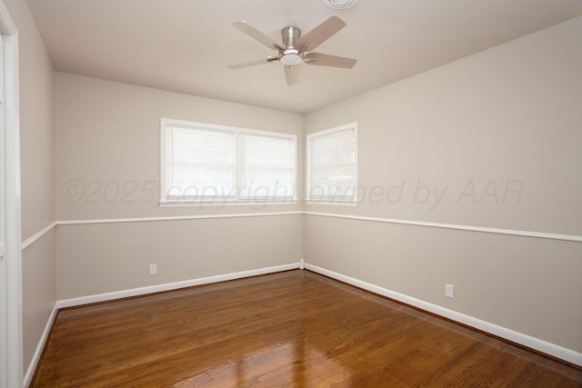 5214 George Ter, Amarillo, TX 79106 - unfurnished room featuring plenty of natural light, ceiling fan, and wood finished floors