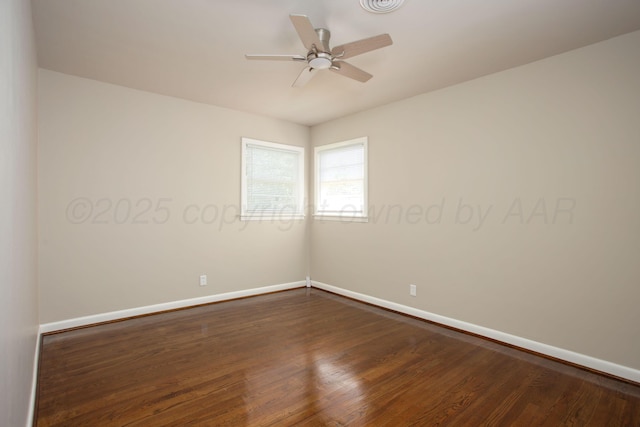 5214 George Ter, Amarillo, TX 79106 - unfurnished room with a ceiling fan and dark wood-style flooring