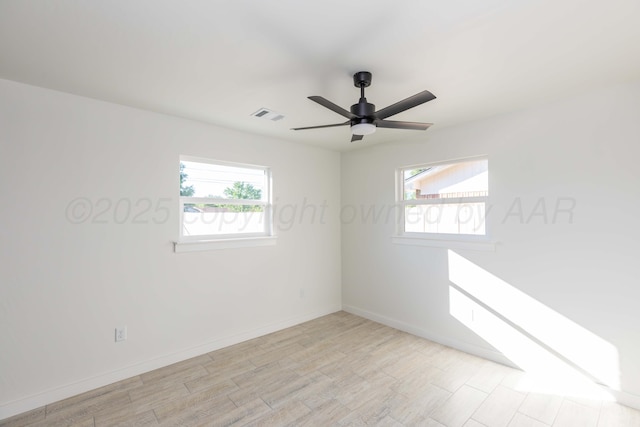 3807 Hancock St, Amarillo, TX 79109 - spare room with plenty of natural light, light wood-type flooring, ceiling fan, and baseboards