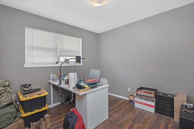 5021 Westway Trl, Amarillo, TX 79109 - home office featuring wood finished floors and baseboards