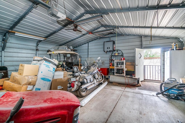 garage featuring a garage door opener