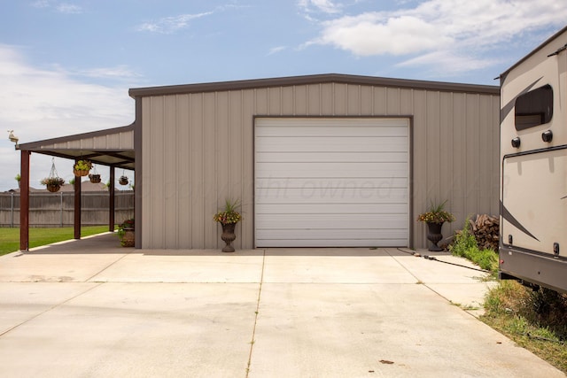 view of garage