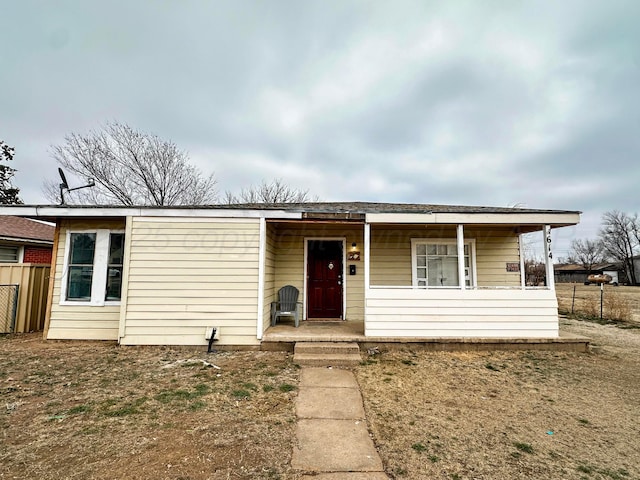 view of front of home with a porch