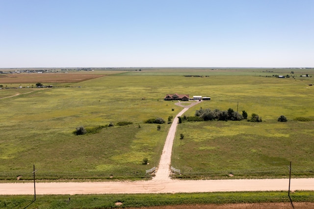 aerial view with a rural view