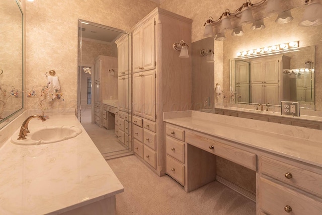 7402 Park Ridge Dr, Amarillo, TX 79119 - full bath with vanity and crown molding