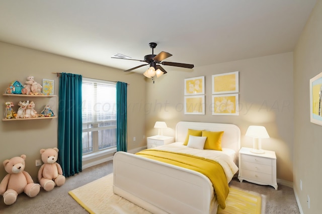 9315 Gaston Ave, Amarillo, TX 79119 - bedroom with carpet floors and ceiling fan