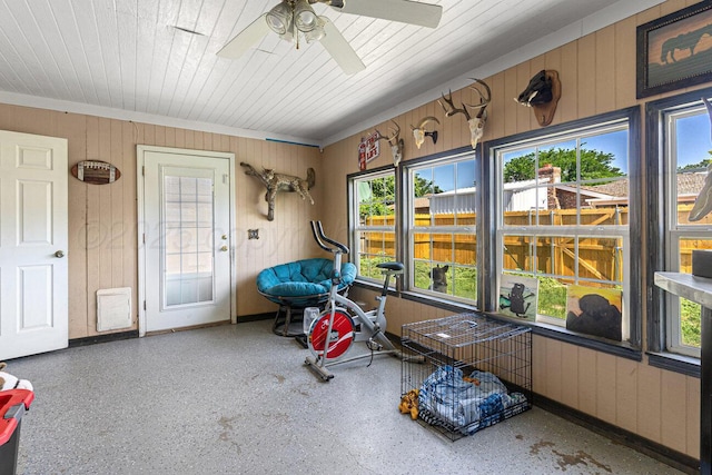 5216 Westway Trl, Amarillo, TX 79109 - sunroom featuring healthy amount of natural light and a ceiling fan