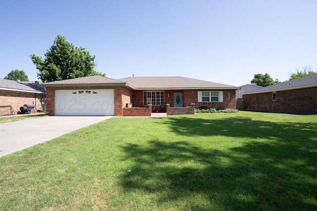 5216 Westway Trl, Amarillo, TX 79109 - single story home featuring a garage, concrete driveway, a front lawn, and brick siding