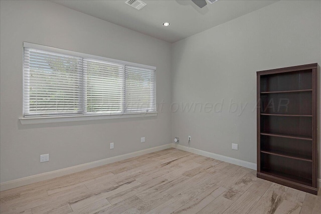 8205 S Liberty Cir, Amarillo, TX 79119 - empty room featuring wood finished floors, recessed lighting, and ceiling fan