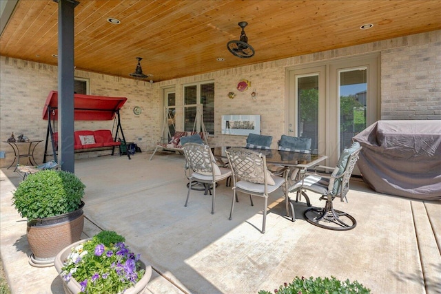8205 S Liberty Cir, Amarillo, TX 79119 - view of patio featuring outdoor dining area and ceiling fan