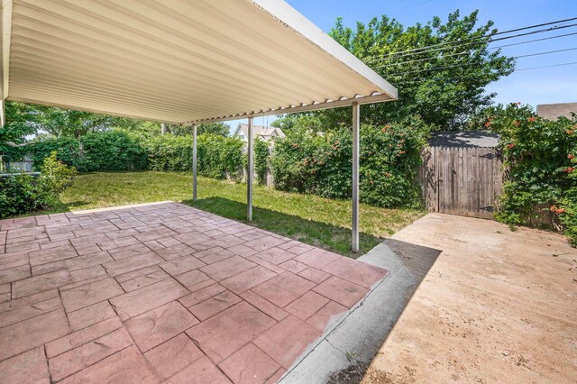 4720 Cherokee Trl, Amarillo, TX 79109 - fenced backyard with a patio
