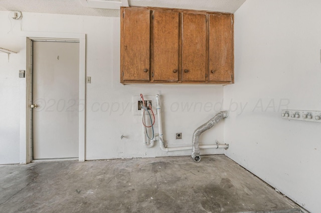 4720 Cherokee Trl, Amarillo, TX 79109 - washroom with cabinet space, hookup for a washing machine, and electric dryer hookup