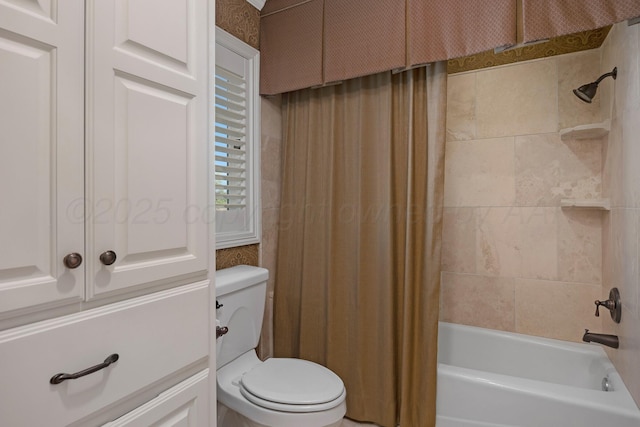 3506 Van Winkle Dr, Amarillo, TX 79121 - full bath with toilet and shower / tub combo with curtain