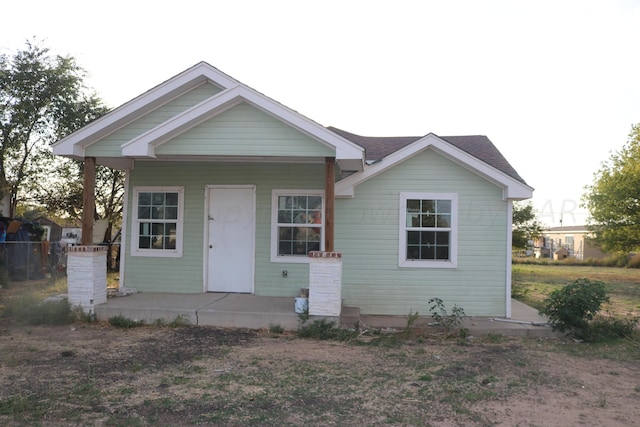 view of bungalow