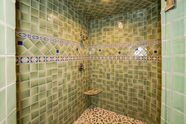 bathroom featuring a tile shower