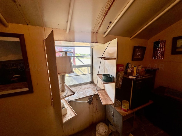 interior space with vaulted ceiling