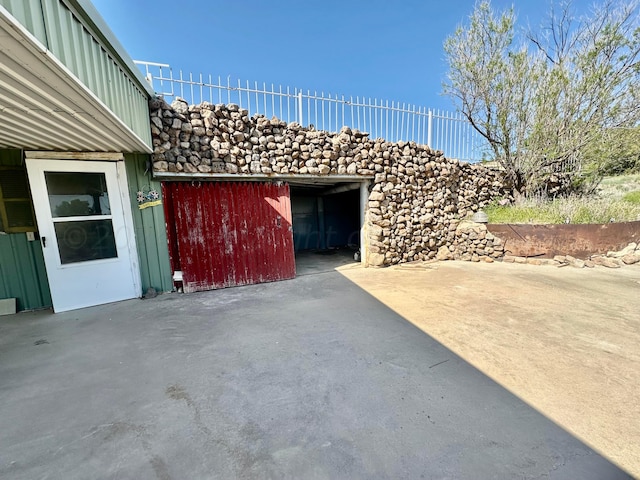 view of garage