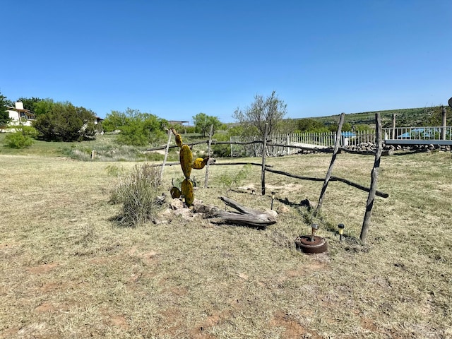 view of yard with a rural view