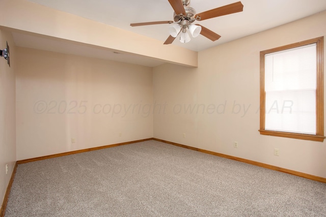 4405 S Ong St, Amarillo, TX 79110 - carpeted spare room featuring baseboards and a ceiling fan