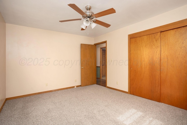 4405 S Ong St, Amarillo, TX 79110 - unfurnished bedroom with carpet floors, a closet, and ceiling fan