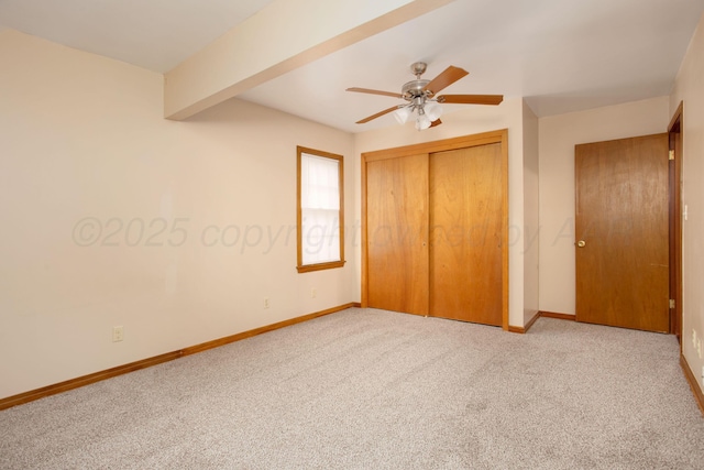 4405 S Ong St, Amarillo, TX 79110 - unfurnished bedroom with carpet flooring, a closet, and ceiling fan