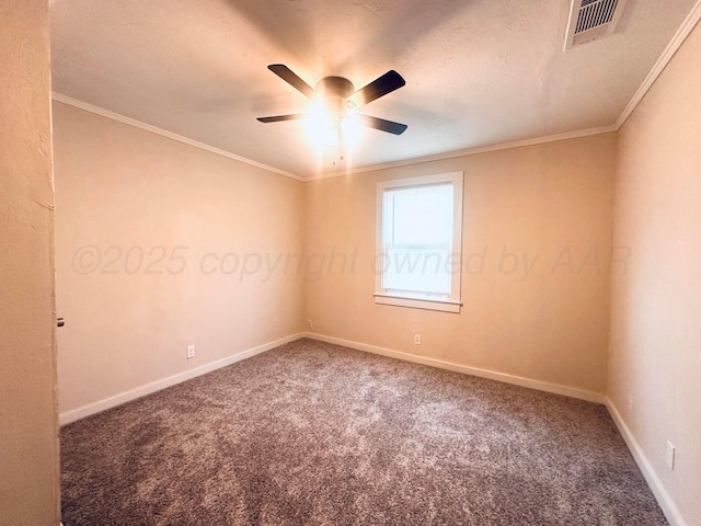 704 3rd Pl, Dumas, TX 79029 - carpeted spare room with ceiling fan and ornamental molding