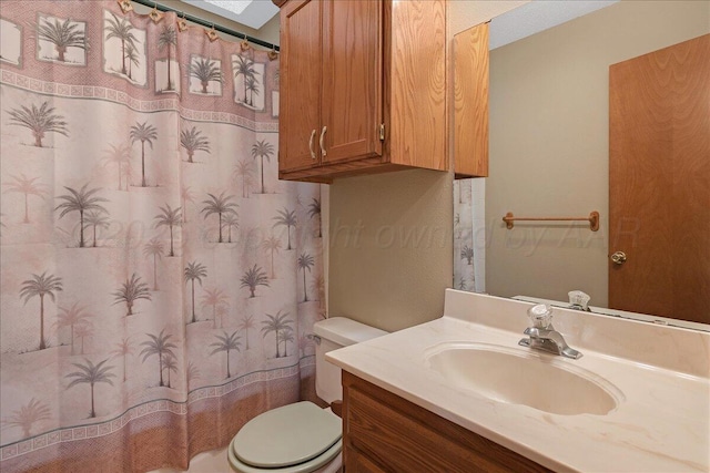 bathroom with toilet and vanity