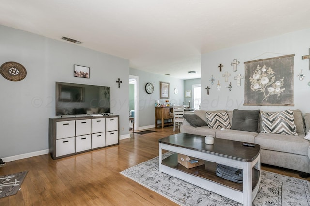 living room featuring hardwood / wood-style floors