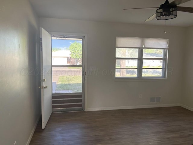 1610 Jordan St, Amarillo, TX 79106 - entryway with a ceiling fan, wood finished floors, and healthy amount of natural light
