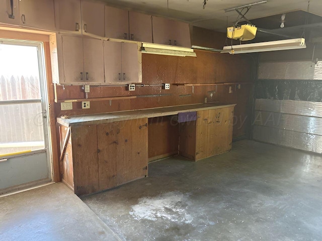 kitchen with concrete flooring