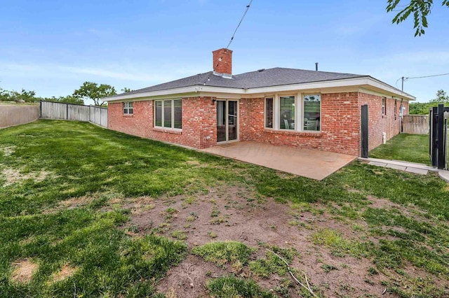 5800 Hester Rd, Amarillo, TX 79124 - back of house with brick siding, a chimney, and a patio