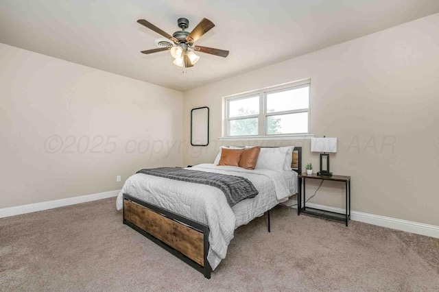 5800 Hester Rd, Amarillo, TX 79124 - bedroom featuring carpet floors, baseboards, and a ceiling fan