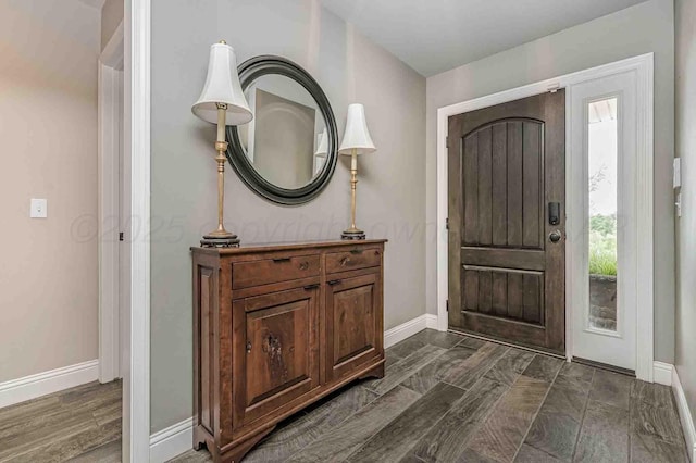 5800 Hester Rd, Amarillo, TX 79124 - foyer entrance with baseboards and dark wood-style flooring