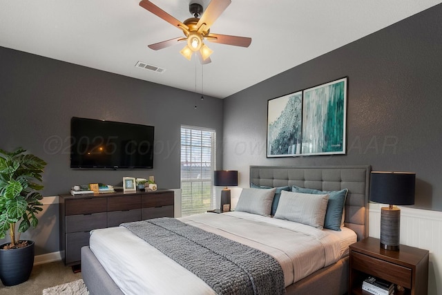 9909 Asher Ave, Amarillo, TX 79119 - bedroom with light colored carpet and a ceiling fan