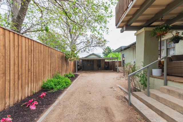 view of yard with fence
