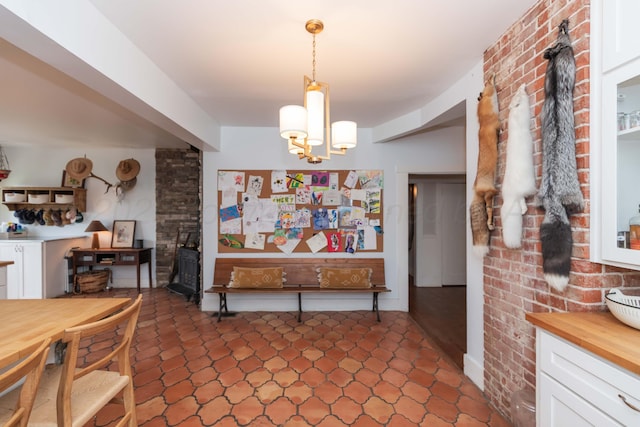dining room featuring a chandelier