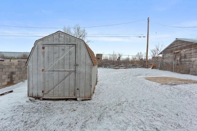 431 Crest, Pampa, TX 79065 - snow covered structure featuring a shed