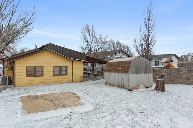 431 Crest, Pampa, TX 79065 - snow covered rear of property featuring central AC
