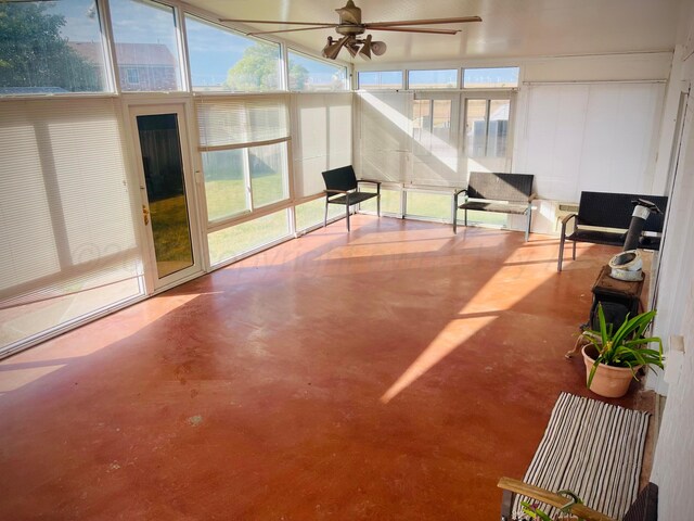145 Pioneer Dr, Booker, TX 79005 - sunroom with a ceiling fan