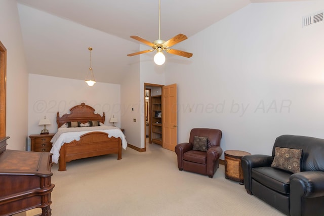 3616 Van Tassel St, Amarillo, TX 79121 - carpeted bedroom featuring lofted ceiling and a ceiling fan