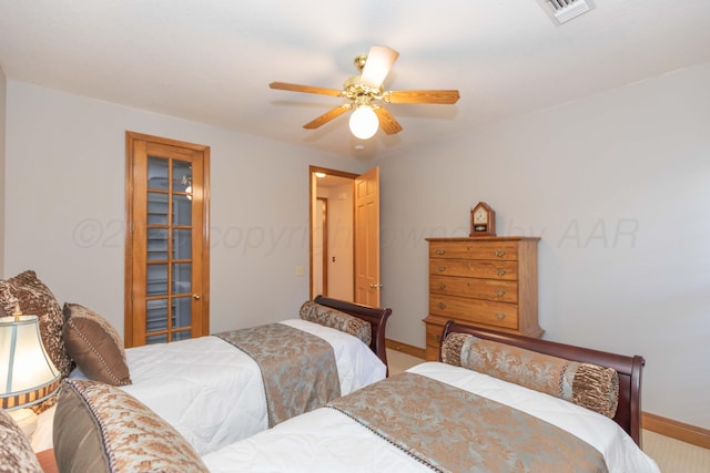 3616 Van Tassel St, Amarillo, TX 79121 - bedroom featuring baseboards, ceiling fan, and carpet floors