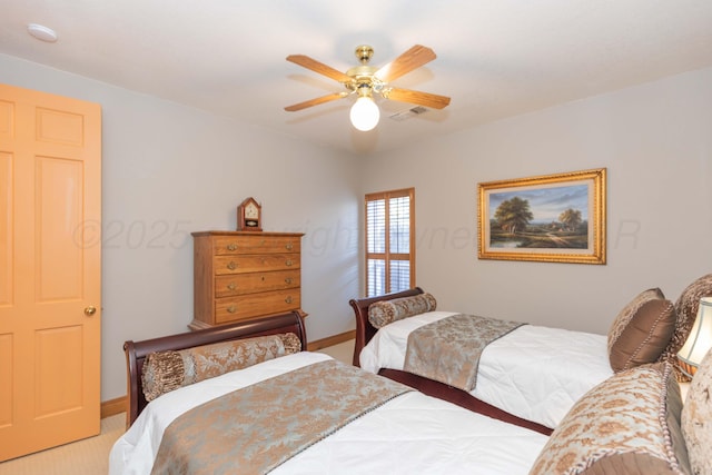 3616 Van Tassel St, Amarillo, TX 79121 - bedroom featuring carpet flooring, a ceiling fan, and baseboards